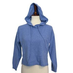 SIX/FIFTY Good Mood Smiley Hoodie Sweatshirt - Blue / White - Size Extra Small
